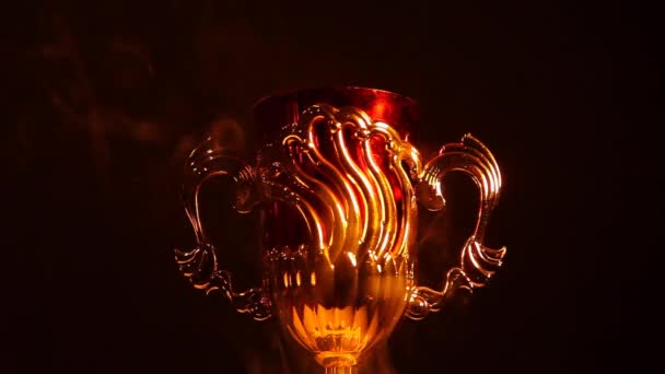 Золота Чашка Диму Темний Фон Кадри — стокове відео