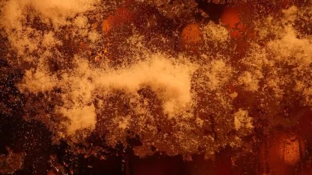 ガラス雪水滴 映像を金ボケ — ストック動画