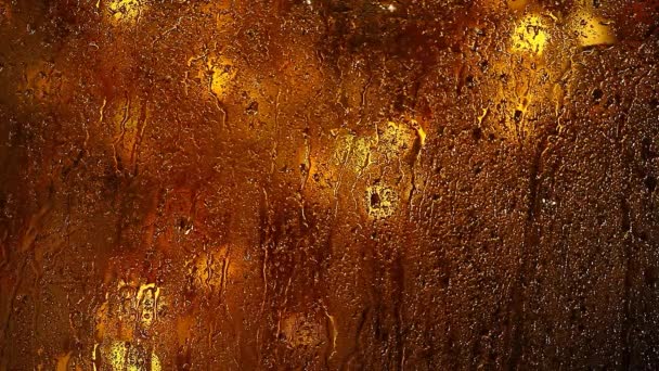 Gotas Água Vidro Bokeh Ouro Imagens — Vídeo de Stock