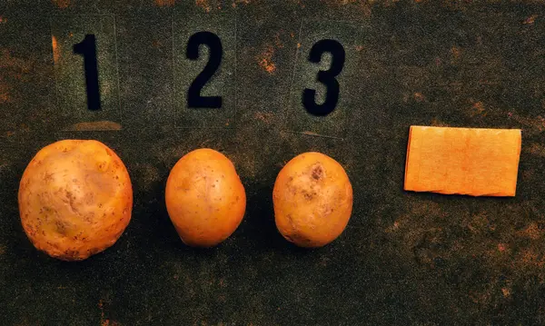 Aardappel Nummer Asfalt Achtergrond — Stockfoto