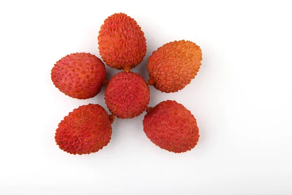 Litchi Frutta Nessuno Sfondo Bianco — Foto Stock