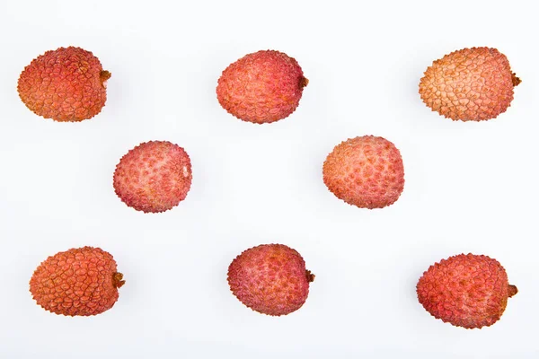 Litchi Frutta Nessuno Sfondo Bianco — Foto Stock