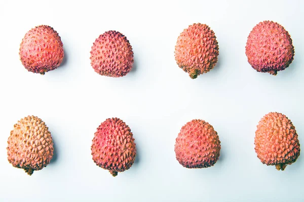 Litschi Früchte Niemand Weißer Hintergrund — Stockfoto