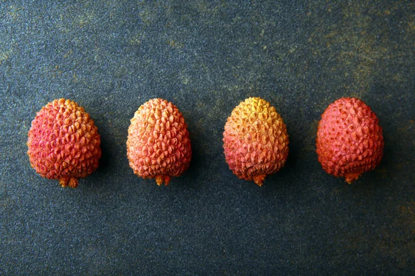 Litschi Früchte Niemand Asphalt Hintergrund — Stockfoto