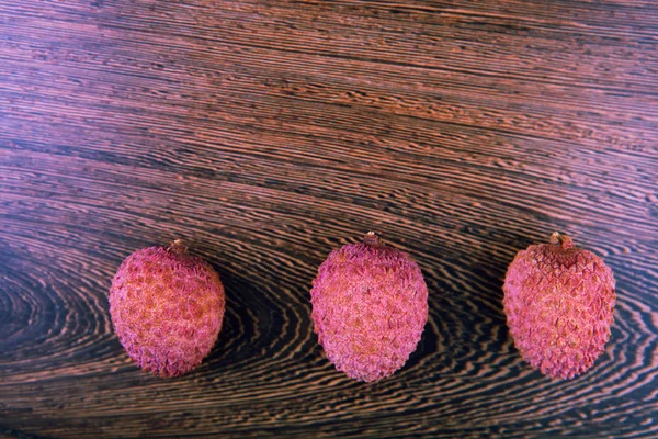 Lychee Fruit Nobody Wooden Background — Stock Photo, Image