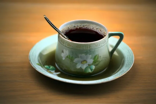 Черный Чайный Столик — стоковое фото