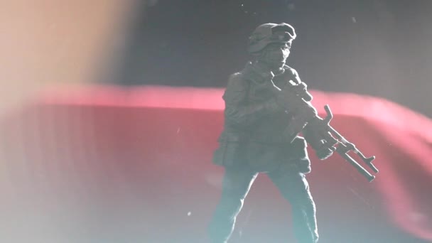 Figurkę Żołnierza Pył Materiału — Wideo stockowe