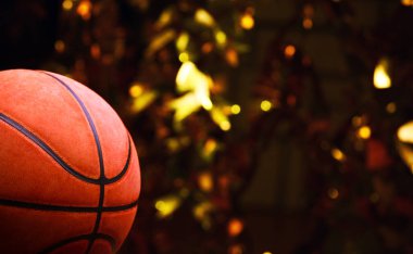Basketbol topu altın bokeh 