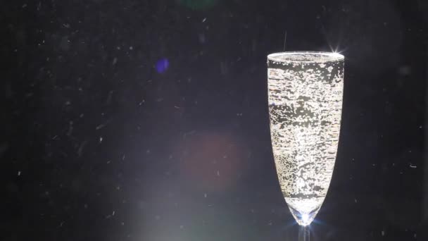 Champagne Glas Stof Beelden — Stockvideo