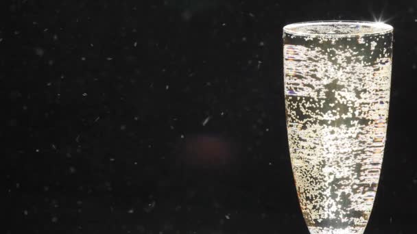 Champagne Glas Damm Film — Stockvideo