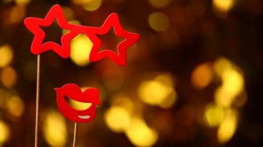 Kırmızı parti maske altın bokeh kimse hd ayak 