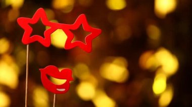 Kırmızı parti maske altın bokeh kimse hd ayak 