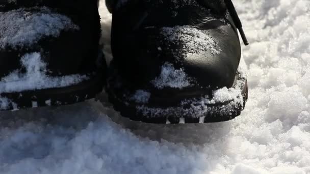 Inverno Sapatos Neve Imagens — Vídeo de Stock