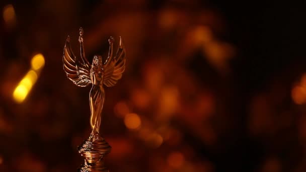 Angel Statue Red Bokeh Footage — Stock Video