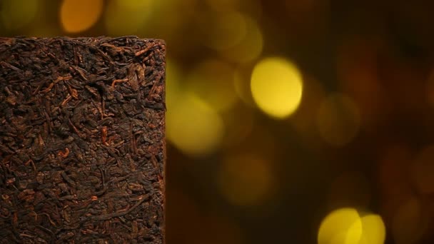 Czarna Herbata Chińska Złota Materiału Bokeh Nikt Nie — Wideo stockowe