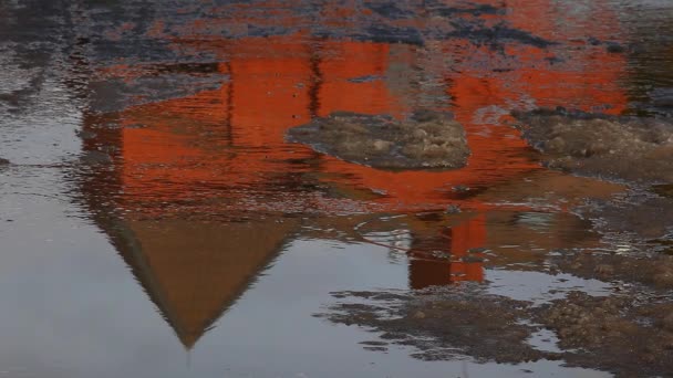 Primavera Carretera Reflexión Nadie Metraje — Vídeo de stock