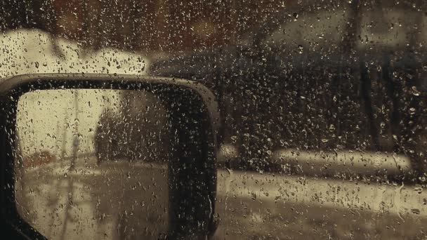 Auto Fenster Regen Tropfen Filmmaterial — Stockvideo