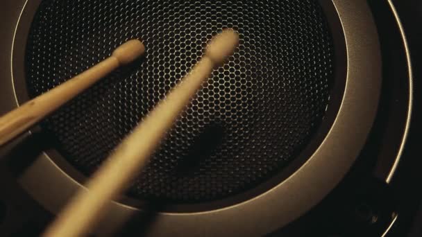Music Wooden Two Drumsticks Footage — Stock Video