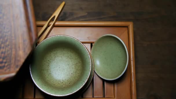 Зелений Китайський Чай Церемонії — стокове відео