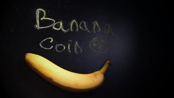 Banana Chalkboard Text Nobody Footage — Stock Video