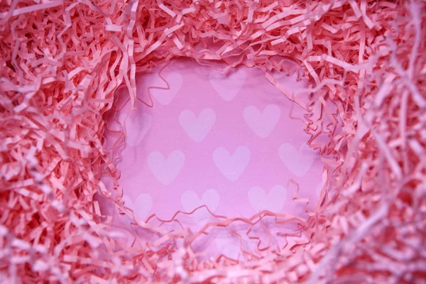 Pink Paper Heart Symbol Background — Stock Photo, Image