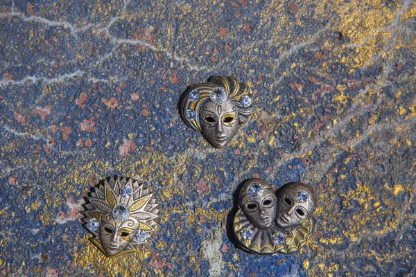 Carnival Mask Natural Stone Background — Stock Photo, Image