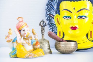 seramik ganesha heykeli budha maskesi 