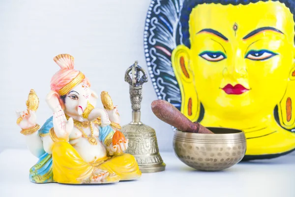 Keramiska Ganesha Staty Budha Mask — Stockfoto