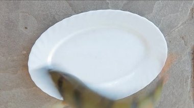 balık levrek plaka taş arka plan