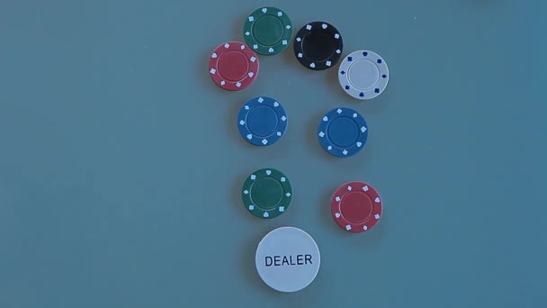 Pokerwette Dunkler Glashintergrund — Stockvideo