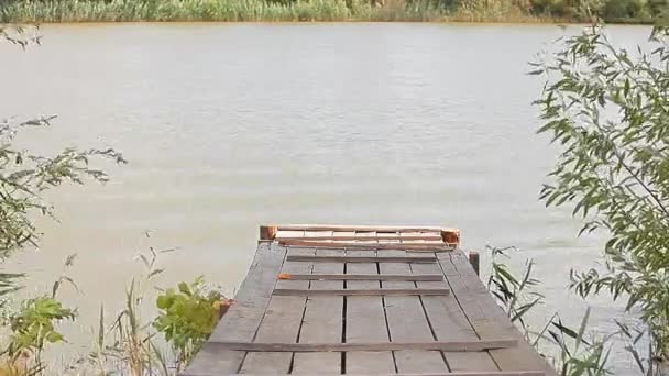 木製デスクウェーブ川の背景 — ストック動画