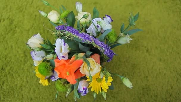 Korb Rose Blume Wolle Hintergrund — Stockvideo