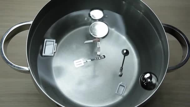 Küche Geschirr Frischwassertisch Hintergrund Filmmaterial — Stockvideo