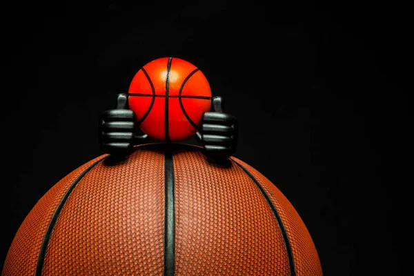 Obrázek Basketbalu Tmavé Pozadí — Stock fotografie