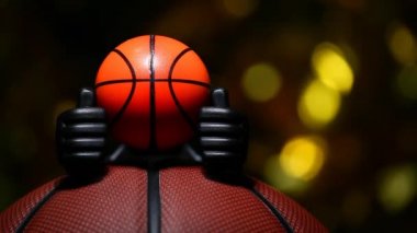 Basketbolun karanlık arkaplan görüntüleri 