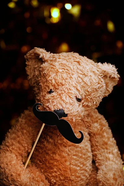 Image Toy Bear Moustache — Stock Photo, Image