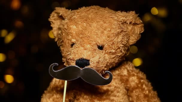 Imagens Brinquedo Urso Bigode — Vídeo de Stock