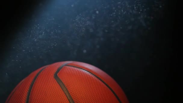 Footage Basketball Dust Dark Background — Stock Video