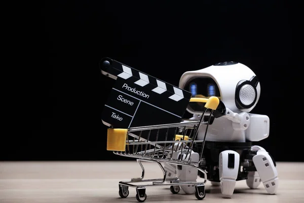 Image Robot Trolley Clapper Board — Stock Photo, Image