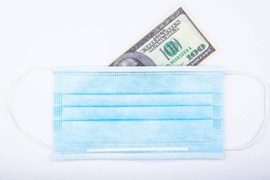 Tıbbi maske para banknotu görüntüsü