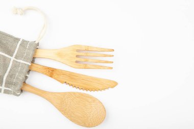 Tahta kaşık çatal bıçağı görüntüsü 