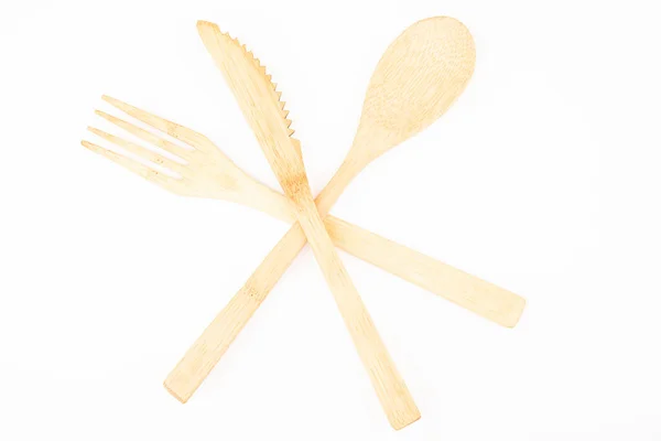 Image Wooden Spoon Fork Knife — Stock Photo, Image