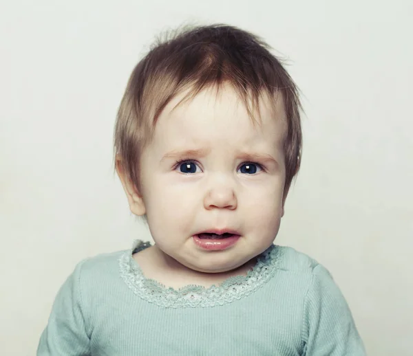 Piccola Bambina Che Piange Bambino Triste — Foto Stock