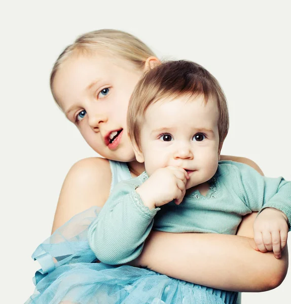 Cute Sisters Beautiful Little Girls Portrait — Stock Photo, Image