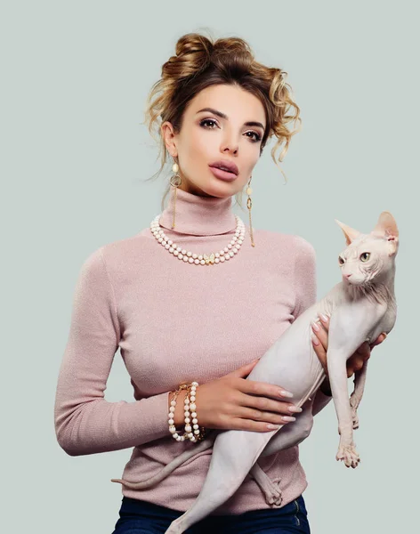 Мода Моделі Womanl Голі Кішки — стокове фото
