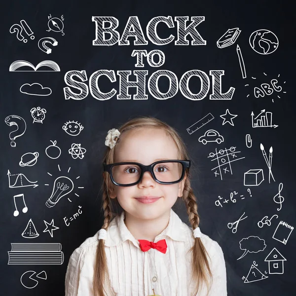 Smart Kid Creativity Education Concept. Child Girl Back to School