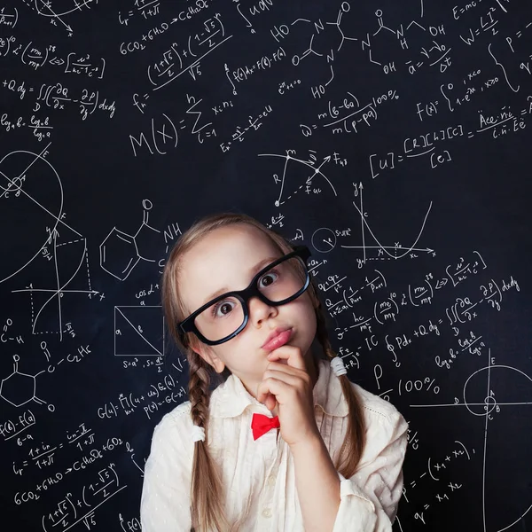 Student Van Wiskunde School Schoolbord Achtergrond Met Krijt Hand Tekeningen — Stockfoto