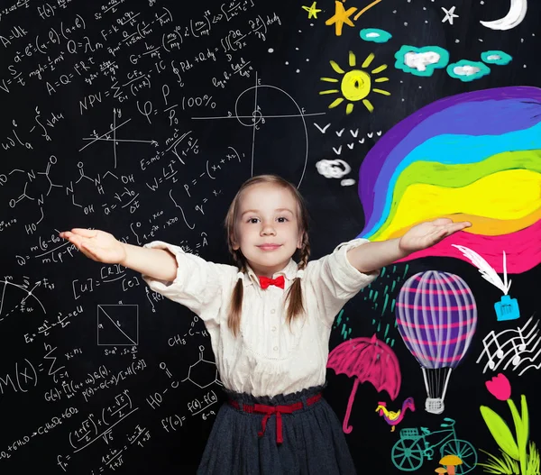 Niño Curioso Descubre Mundo Las Artes Ciencia Concepto Educación Conocimiento — Foto de Stock