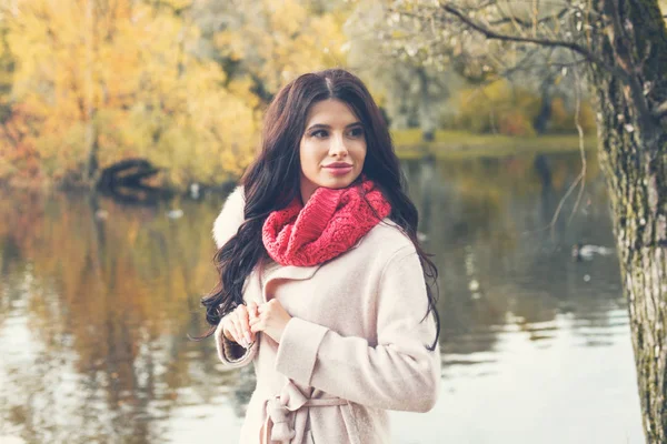 Mujer Linda Otoño Aire Libre Otoño Temporada Retrato Moda —  Fotos de Stock