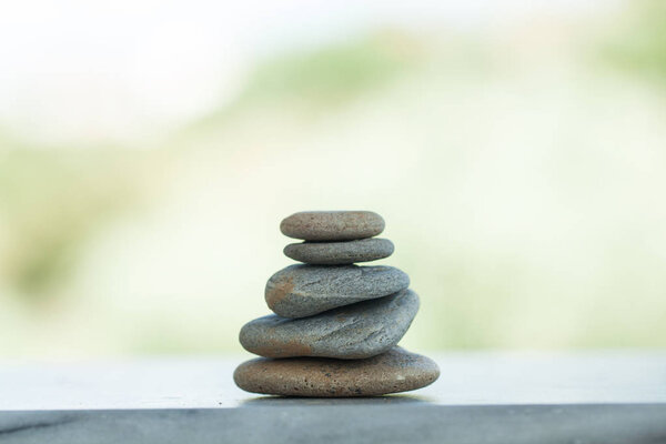 Set of Stones outdoors with sunlight on white background.